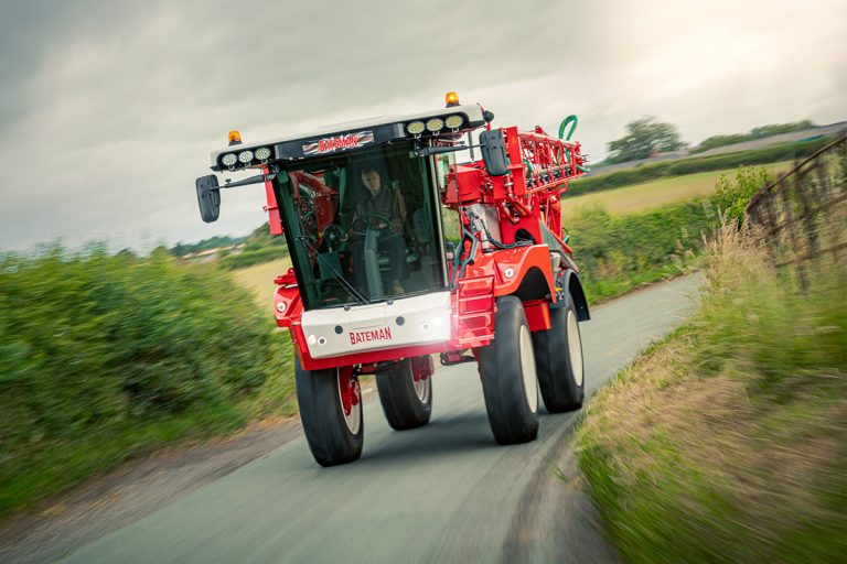 bateman rb35 crop sprayer fitted with e-drive transmission