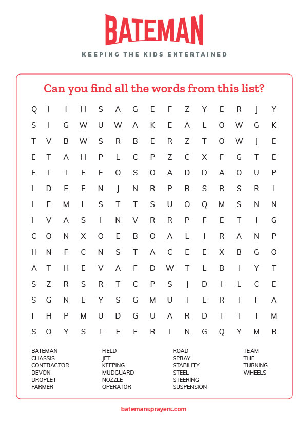wordsearch activity sheet