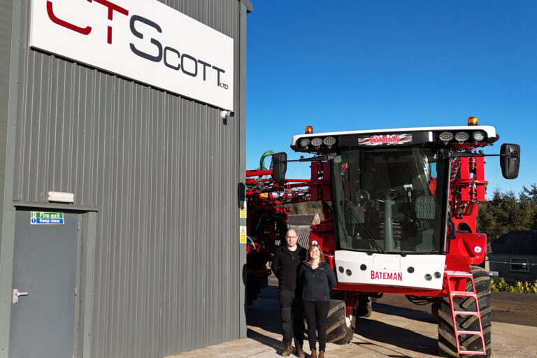 Approved Bateman partner CT Scott Ltd with an RB35 crop sprayer
