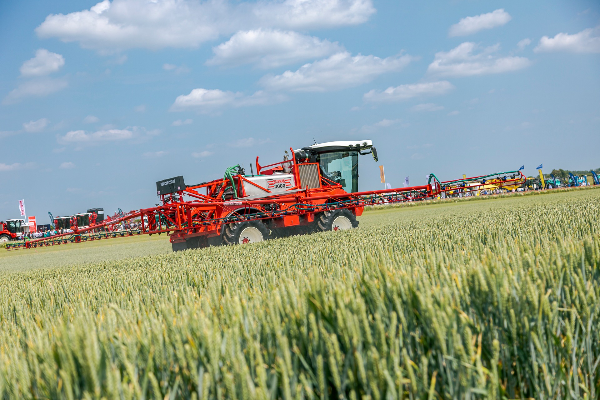 bateman-rb26-crop-sprayer-at-cereals-2025 bateman rb26 in the demo field at cereals 2025
