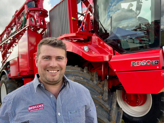 molloy-agriculture-james-watts-with-a-bateman-rb60-crop-sprayer Molloy Agriculture's James Watts with a Bateman RB60 crop sprayer at Cereals