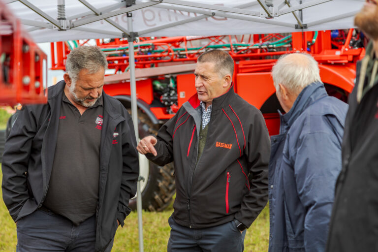 David Main with Bateman Sprayers customers at Cereals 2026